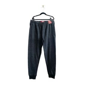 Cabin Fever Fleece Joggers Black Front Zippered Pockets Women's M NWT